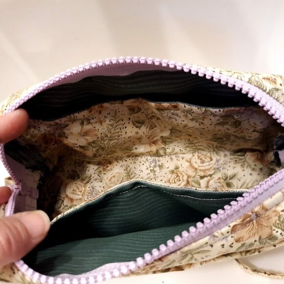 New Roses Floral Travel bag Clutch Wallet Pouch Yellow Purple hanging pouch case - Picture 6 of 6